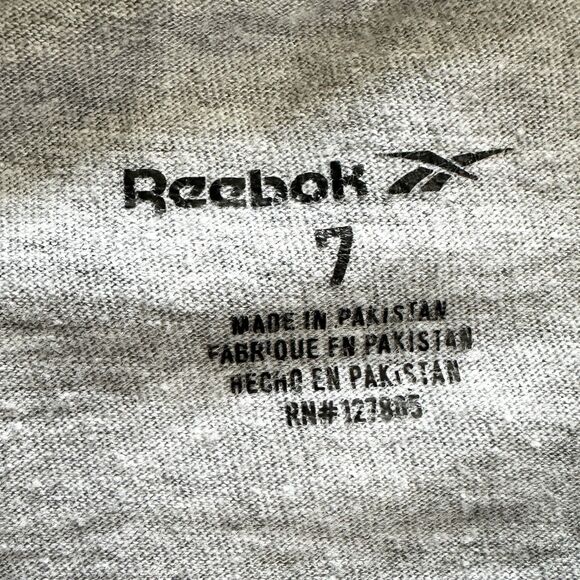 Reebok Shirt and Leggings 2 Piece Set Girls Sz 7 Gray Black Pink Blue - Picture 12 of 13